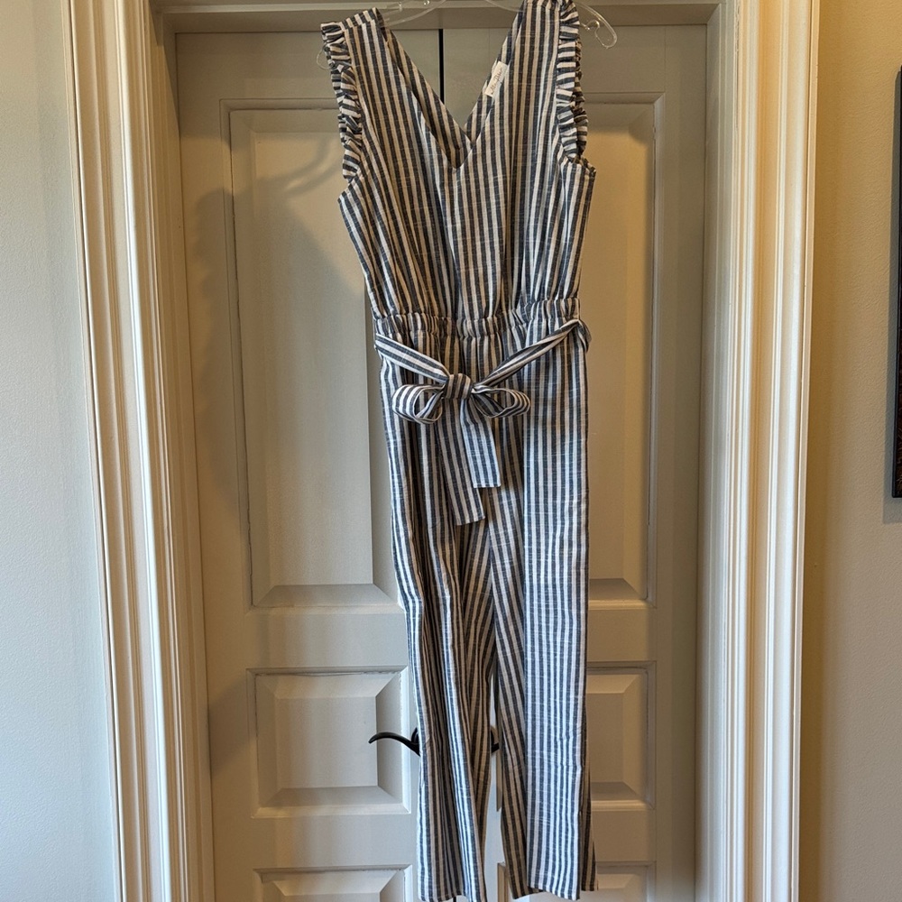 Striped Black and White Jumpsuit